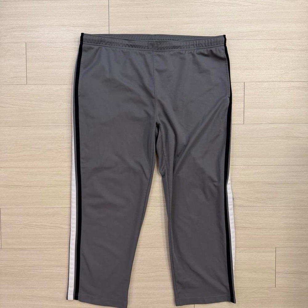 Y2K Relaxed Striped Grey Track Pants Mens Size Large Gym Casual